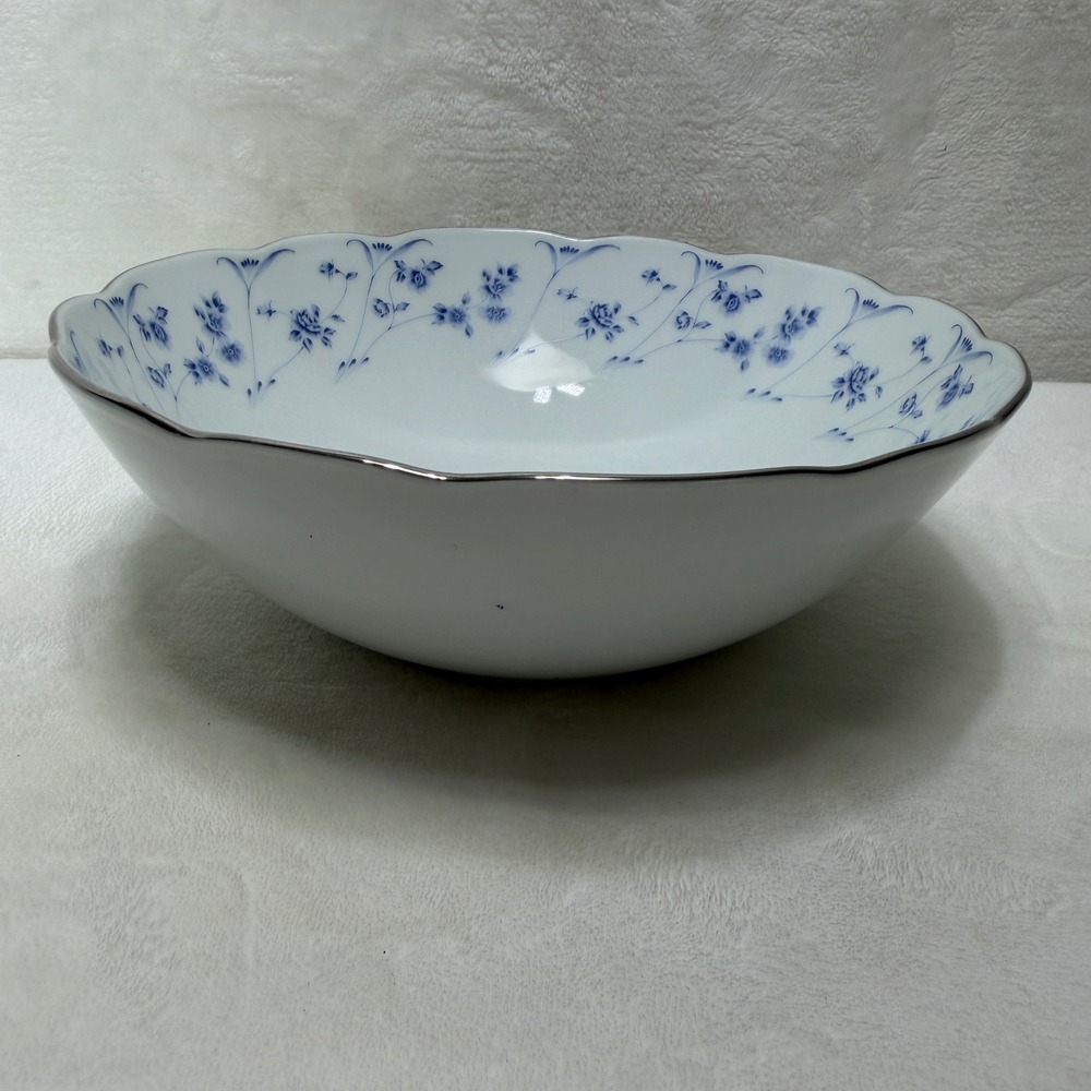 Premiere Blue Dawn ME 113 Fine China 9 Inch Round Scalloped Serving‎ Bowl White